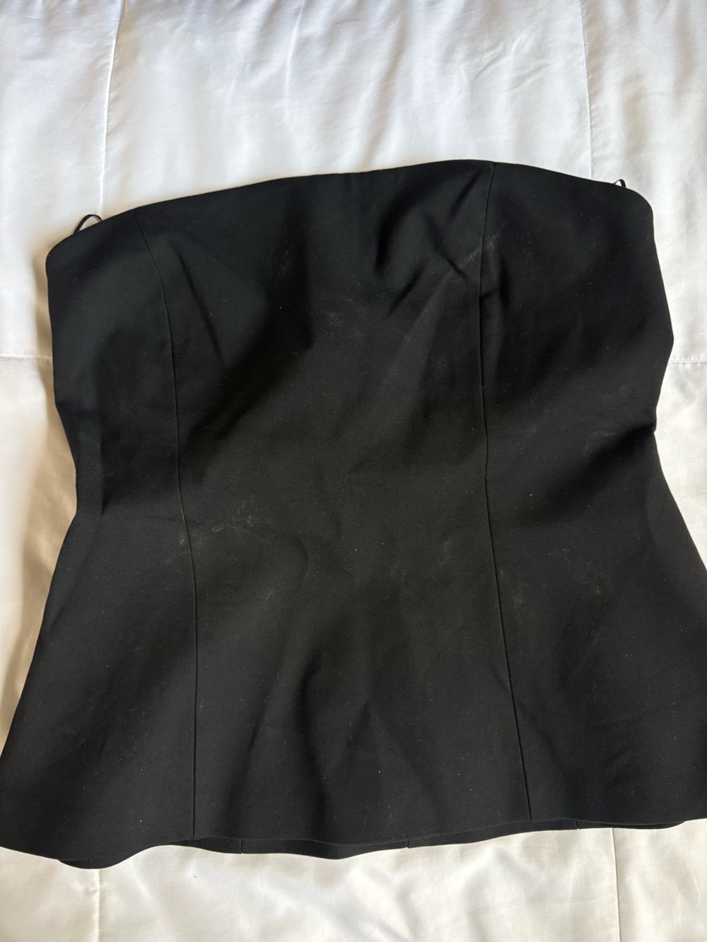 Black Strapless peplum top